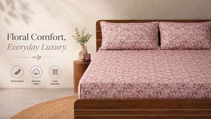 Waypoint 100% Cotton Multi Pink Bed Sheet Set with Ditsy Floral Print