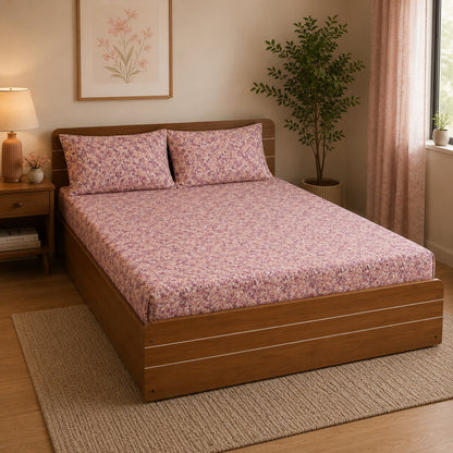 Waypoint 100% Cotton Multi Pink Bed Sheet Set with Ditsy Floral Print