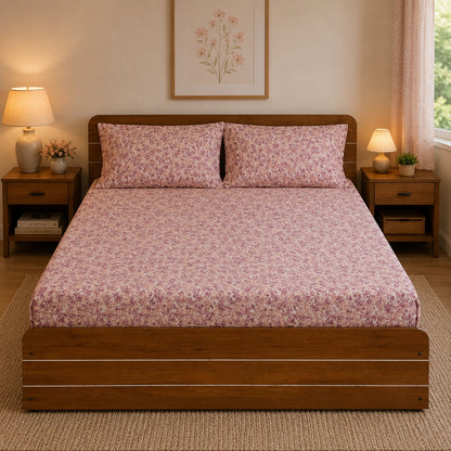 Waypoint 100% Cotton Multi Pink Bed Sheet Set with Ditsy Floral Print