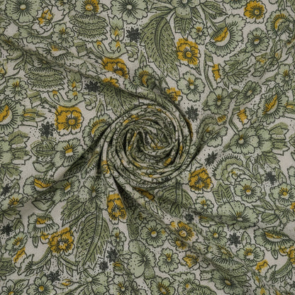 Waypoint 100% Cotton Green Tradi Bed Sheet Set with Floral Print