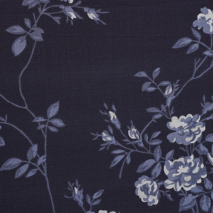 Waypoint Dark Blue Leaf King-Size Cotton Bedsheet - Luxurious Floral Print