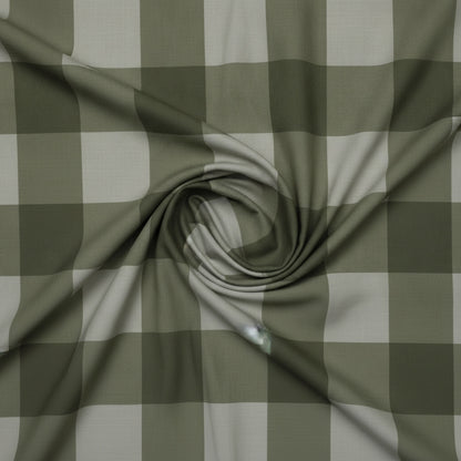 Waypoint Green Big Check King-Size Cotton Bedsheet - Elegant Gingham Design