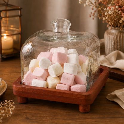 Waypoint Cake Dome with Acacia Wood Tray - Elegant Dessert Display