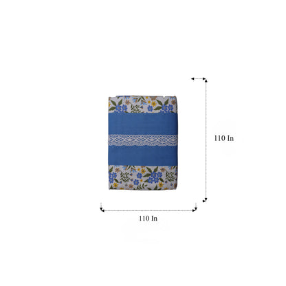 Waypoint Flower Rotary Print Bed Cover in Central Blue Hue