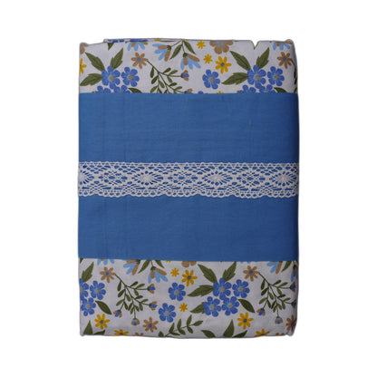Waypoint Flower Rotary Print Bed Cover in Central Blue Hue
