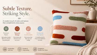 Waypoint Soft Cotton Cushion - Abstract Brush Stroke Design