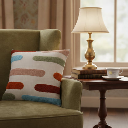 Waypoint Soft Cotton Cushion - Abstract Brush Stroke Design