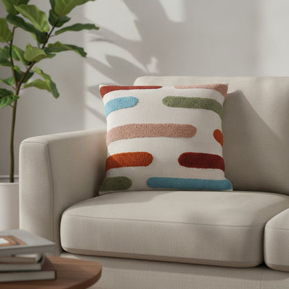 Waypoint Soft Cotton Cushion - Abstract Brush Stroke Design