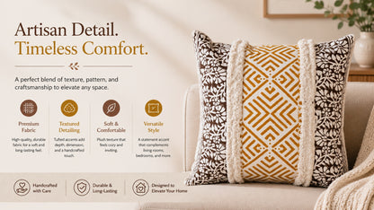 Waypoint Cotton Floral Cushion Cover - Hand-Printed Design
