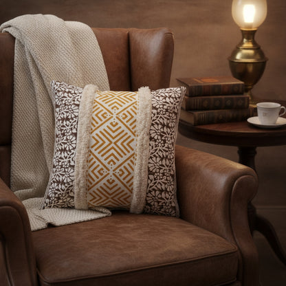 Waypoint Cotton Floral Cushion Cover - Hand-Printed Design