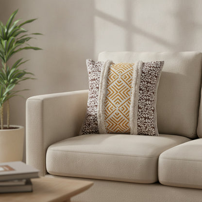 Waypoint Cotton Floral Cushion Cover - Hand-Printed Design
