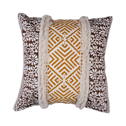 Waypoint Cotton Floral Cushion Cover - Hand-Printed Design