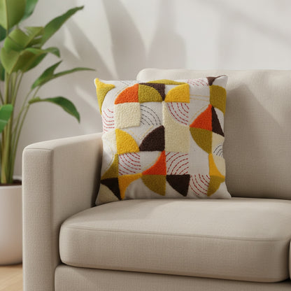 Waypoint Retro-Inspired Geometric Cushion Cover - Bold Design