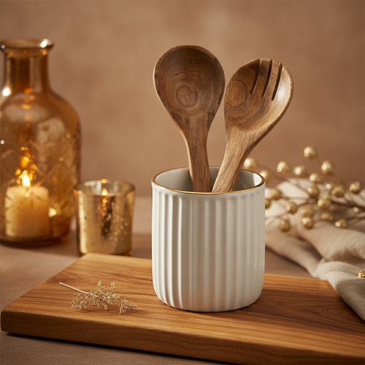 Waypoint Natural Mango Wood Salad Serving Set - Simple Design