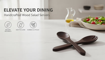 Waypoint Artisan Mango Wood Salad Serving Set - Vibrant Design