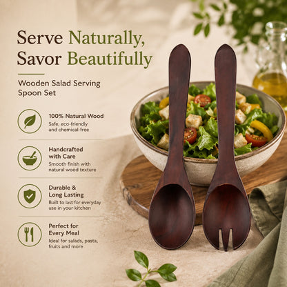 Waypoint Artisan Mango Wood Salad Serving Set - Vibrant Design