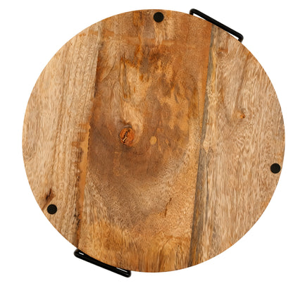 Floral Mango Wood Tray with Handles