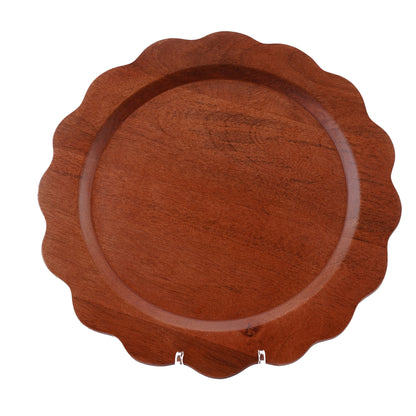 Scalloped Edge Acacia Wood Charger Plate