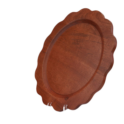Scalloped Edge Acacia Wood Charger Plate