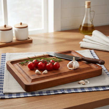 Small Chopping Board - Solid Acacia Wood, Perfect for Food Prep