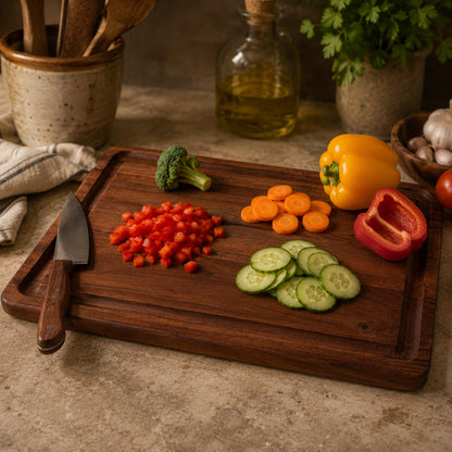 Small Chopping Board - Solid Acacia Wood, Perfect for Food Prep