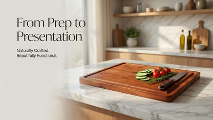 Large Chopping Board - Acacia Wood, Essential for Food Preparation