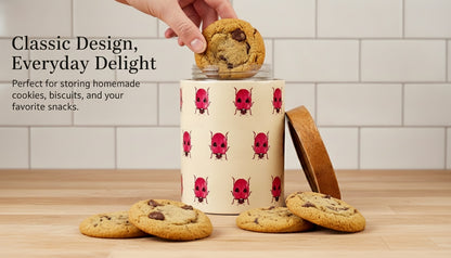 Printed Wooden Canister - Stylish Storage for Your Kitchen Essentials