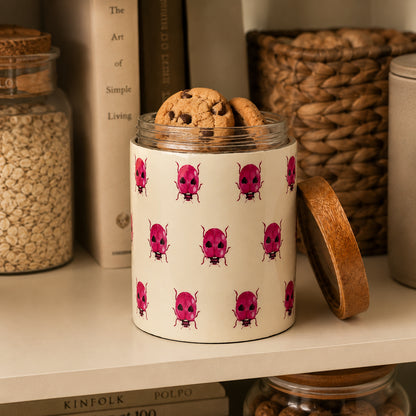 Printed Wooden Canister - Stylish Storage for Your Kitchen Essentials