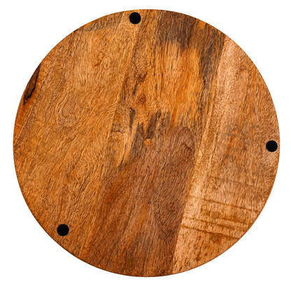 Cherry Wood Round Tray - Fun and Functional with Pastel Print