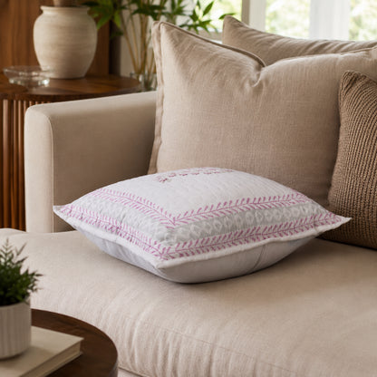 Quilted Cotton Cover with Floral Block Print