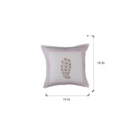 Quilted Cotton Cover with Floral Block Print