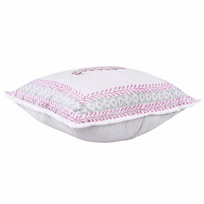 Quilted Cotton Cover with Floral Block Print