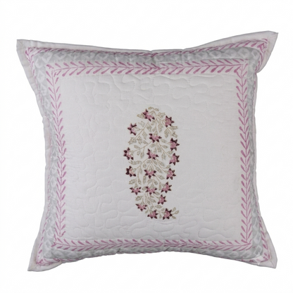 Quilted Cotton Cover with Floral Block Print