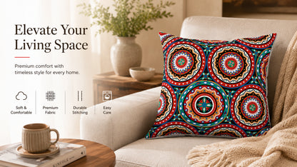 Quilted Cotton Cover with Bold Mandala Print
