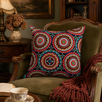 Quilted Cotton Cover with Bold Mandala Print