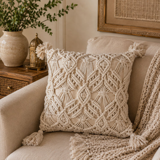 WAYPOINT 100% Cotton Cushion Cover with Traditional Green Paisley Pattern