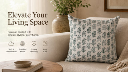 WAYPOINT 100% Cotton Cushion Cover with 3D Tufted Daisy Floral Design