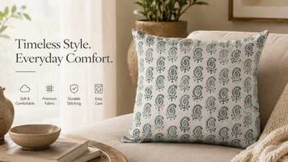 WAYPOINT 100% Cotton Cushion Cover with 3D Tufted Daisy Floral Design
