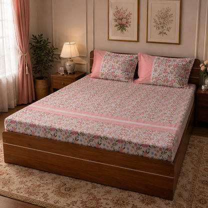 Waypoint Rotary Print Bed Cover - Pink Floral Cotton