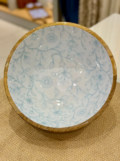 Blue Wood Taper Bowl
