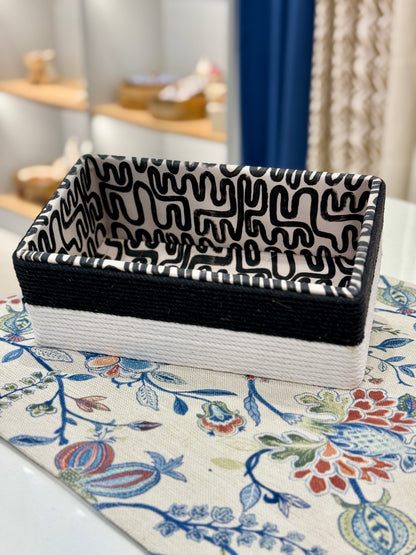 Black and White Abstract Design Basket