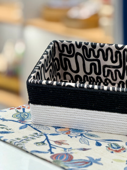 Black and White Abstract Design Basket