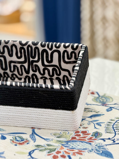 Black and White Abstract Design Basket