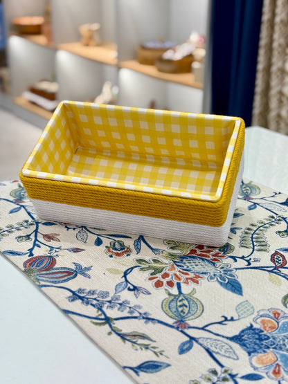 White and Yellow Basket