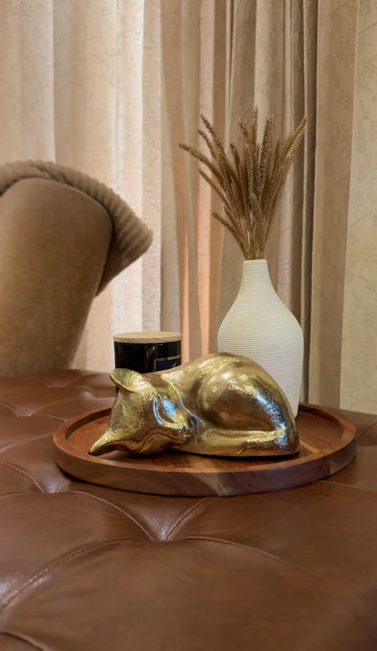 Cast Aluminium Sleeping Cat