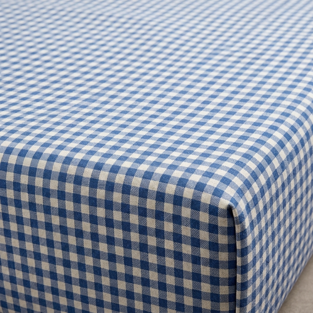 Waypoint Sky Check Cotton Bedsheet – Classic Gingham Design