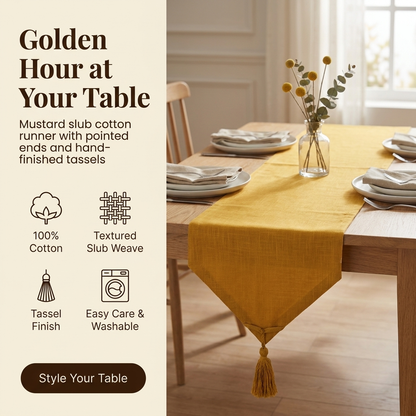 Waypoint Mustard Slub Cotton Table Runner