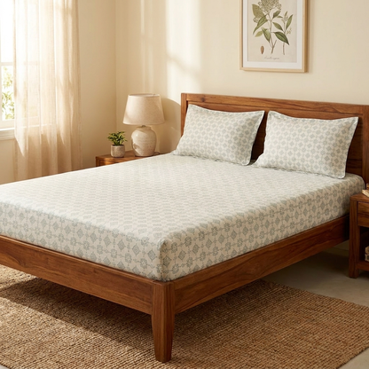 Waypoint Sage Medallion Cotton Bedsheet – Tile Print Design