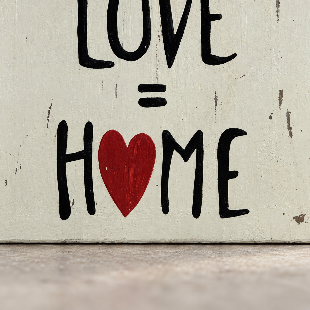 House + Love = Home Neem Wood Wall Hanging