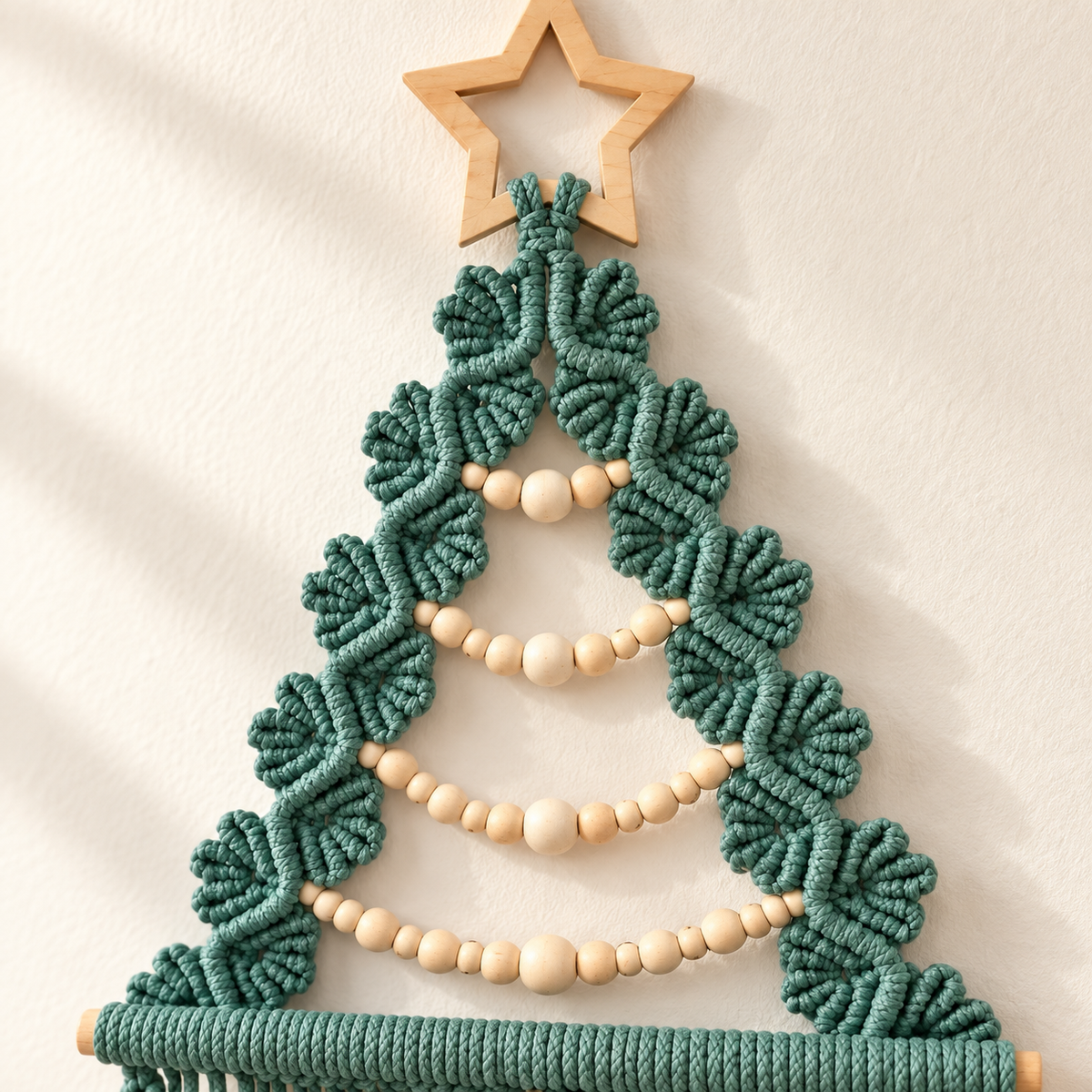Green Macramé Christmas Tree Wall Hanging — ₹500 Pre-booking Advance